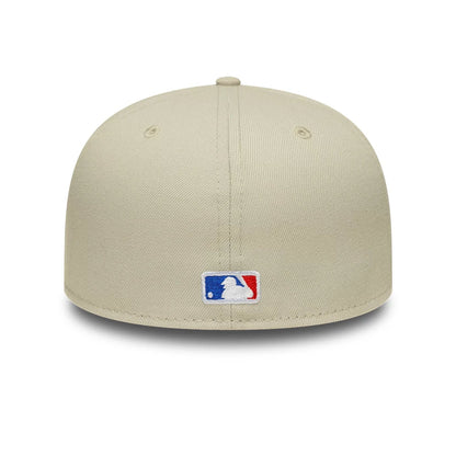 Pictured is this MLB LA Dodgers 59FIFTY Fitted cap in beige. 5