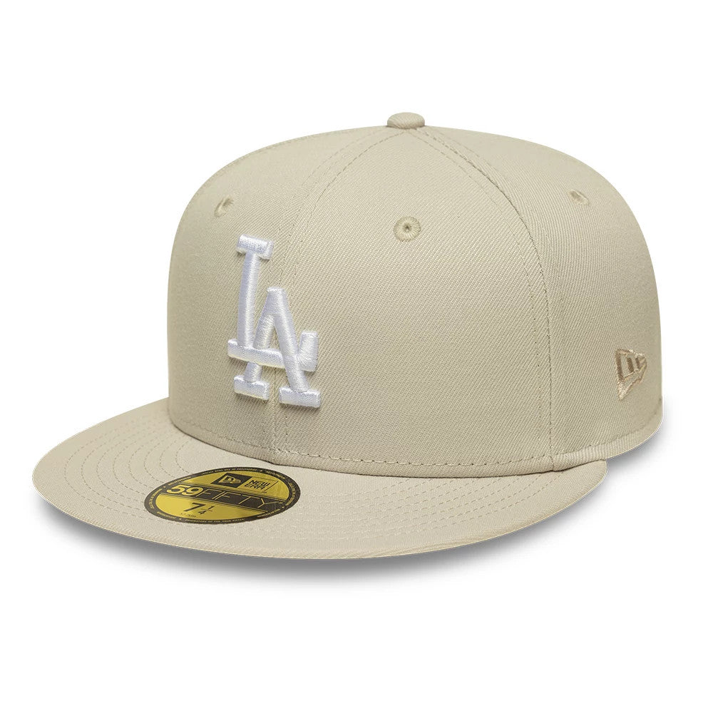 Pictured is this MLB LA Dodgers 59FIFTY Fitted cap in beige. 1