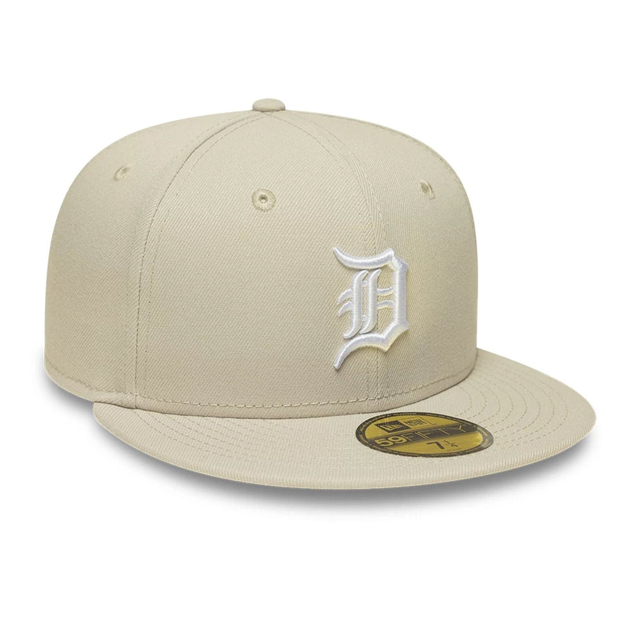 Pictured is this MLB Detroit Tigers 59FIFTY Fitted cap in beige. 4