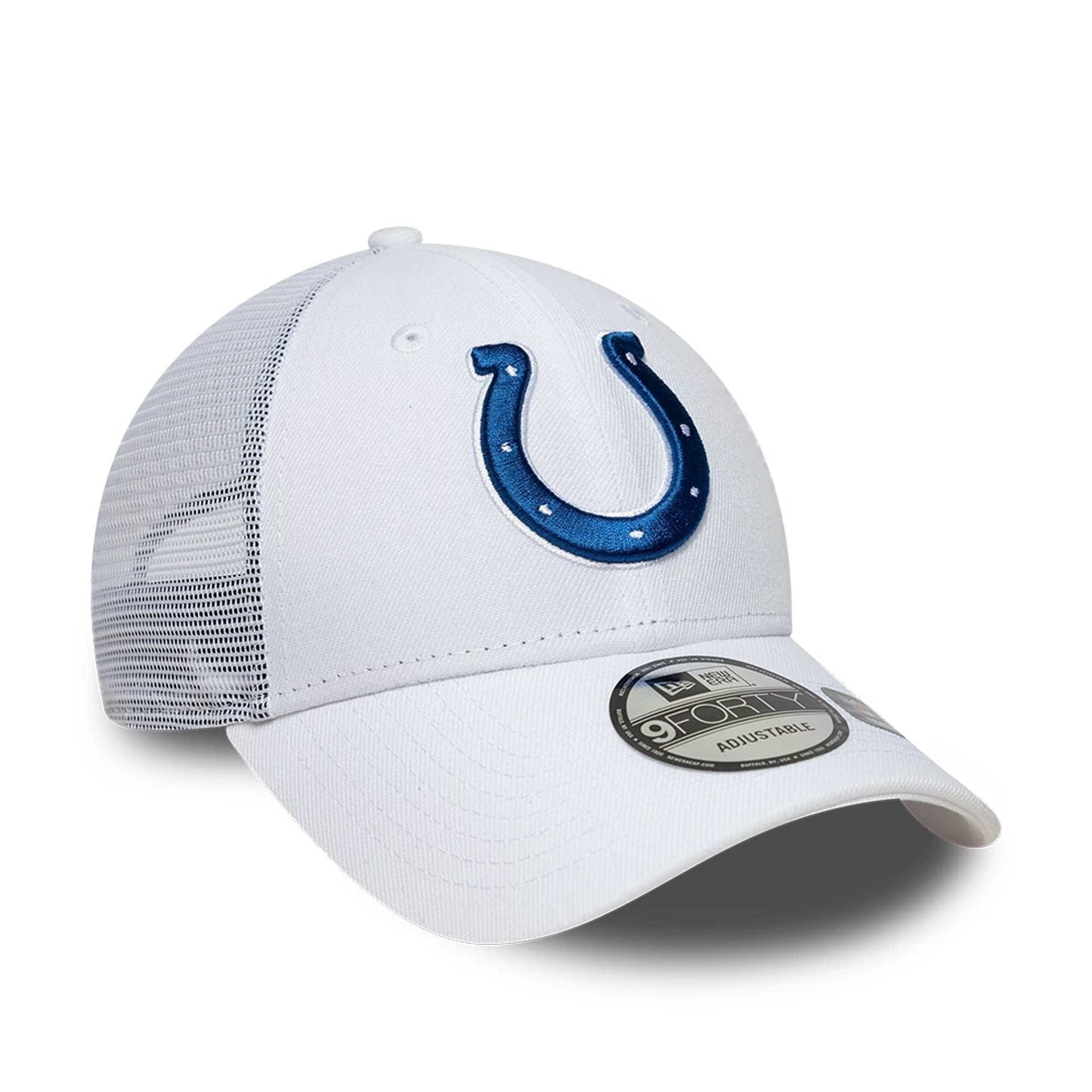This is a Indianapolis Colts NFL White 9FORTY A-Frame Trucker Adjustable Cap 3