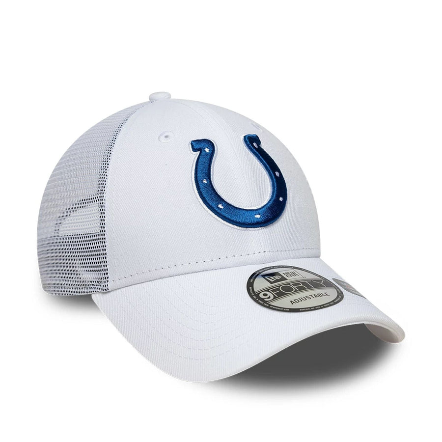 This is a Indianapolis Colts NFL White 9FORTY A-Frame Trucker Adjustable Cap 3