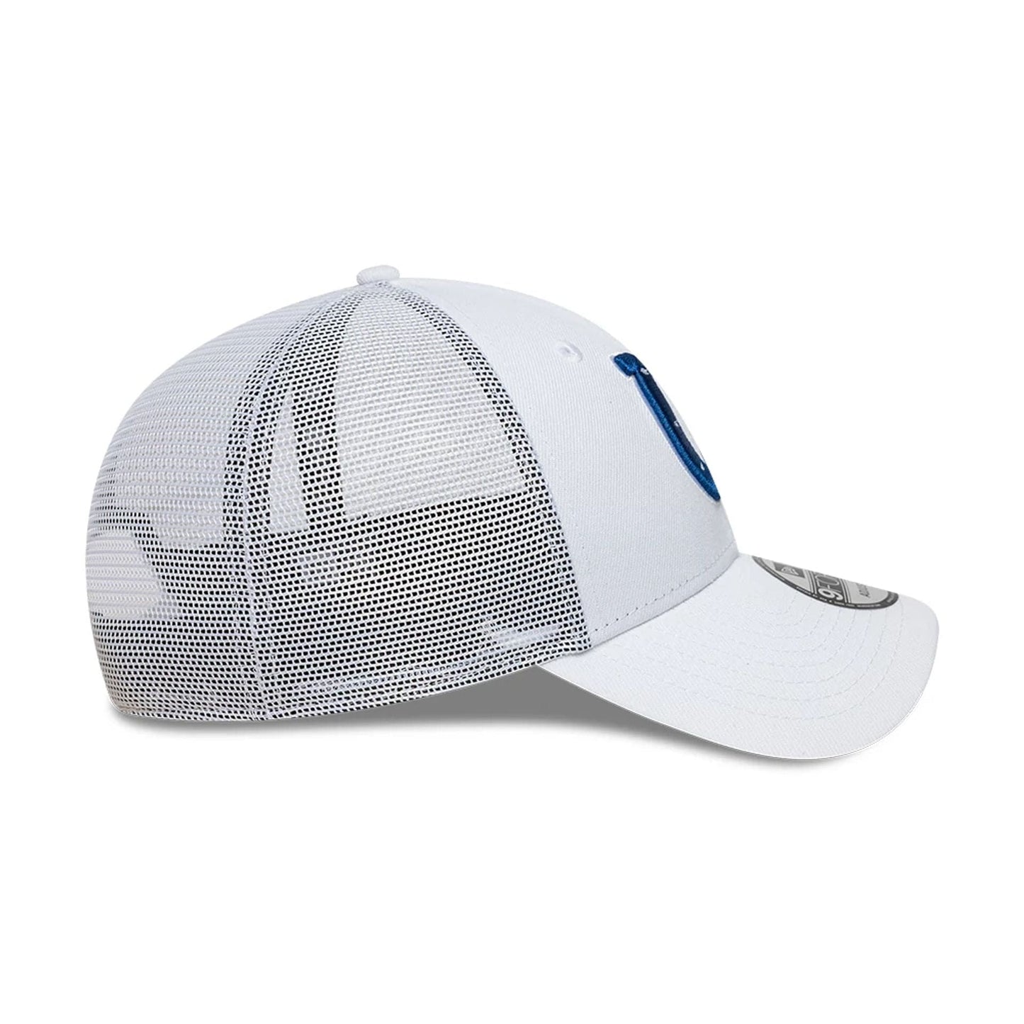 This is a Indianapolis Colts NFL White 9FORTY A-Frame Trucker Adjustable Cap 6