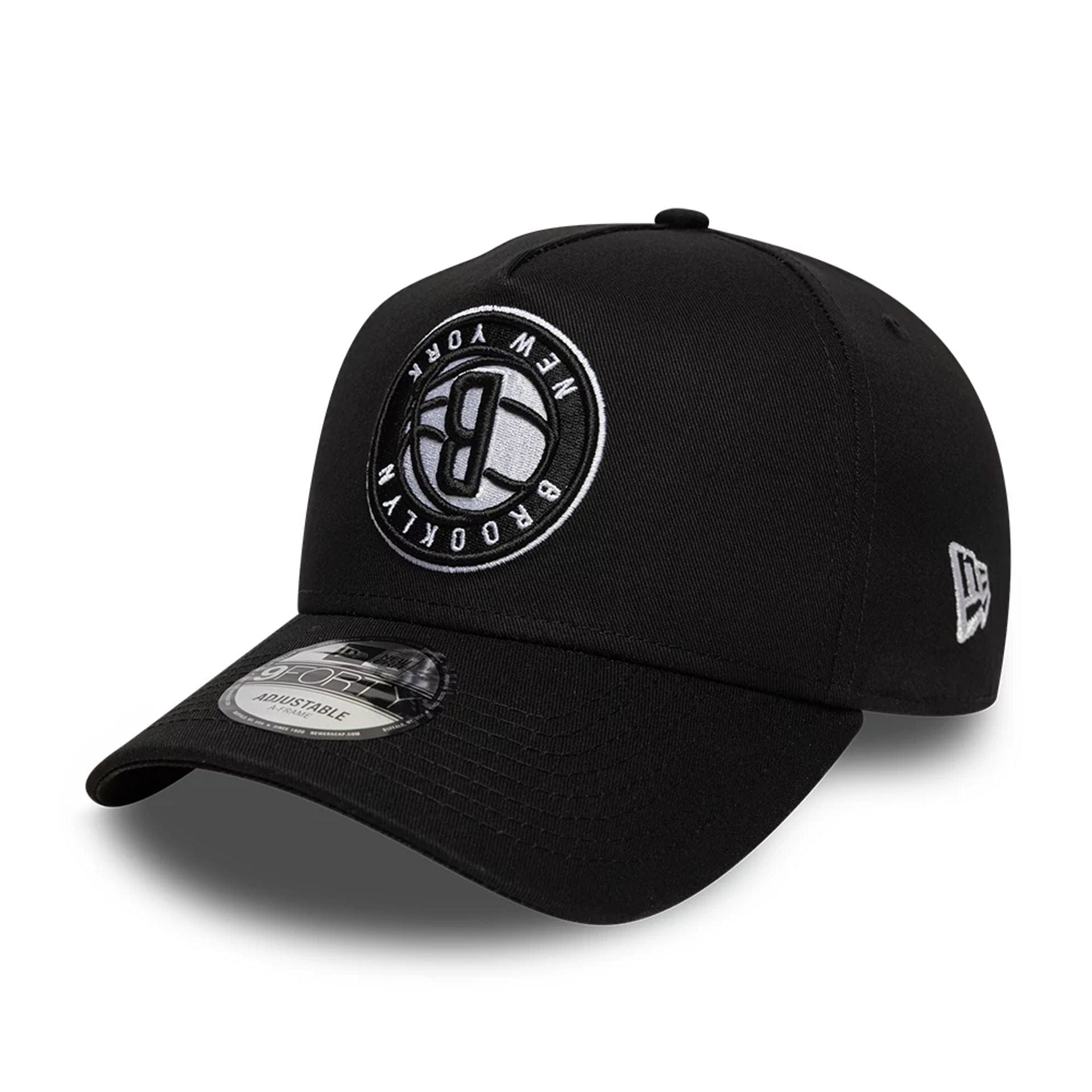 This is a Brooklyn Nets NBA Black 9FORTY A-Frame Adjustable Cap 1