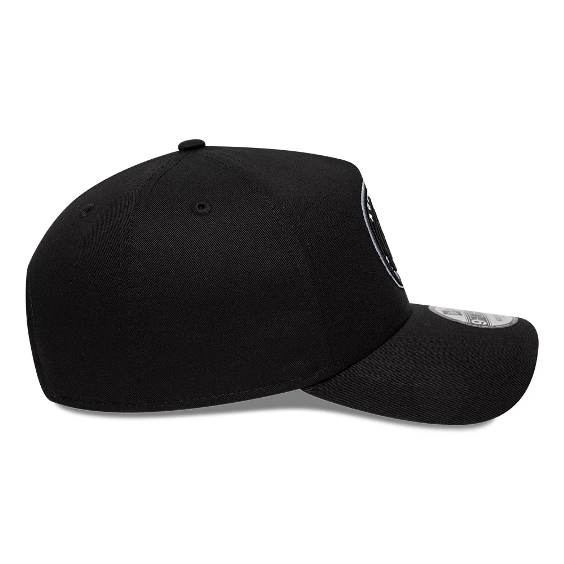 This is a Brooklyn Nets NBA Black 9FORTY A-Frame Adjustable Cap 5