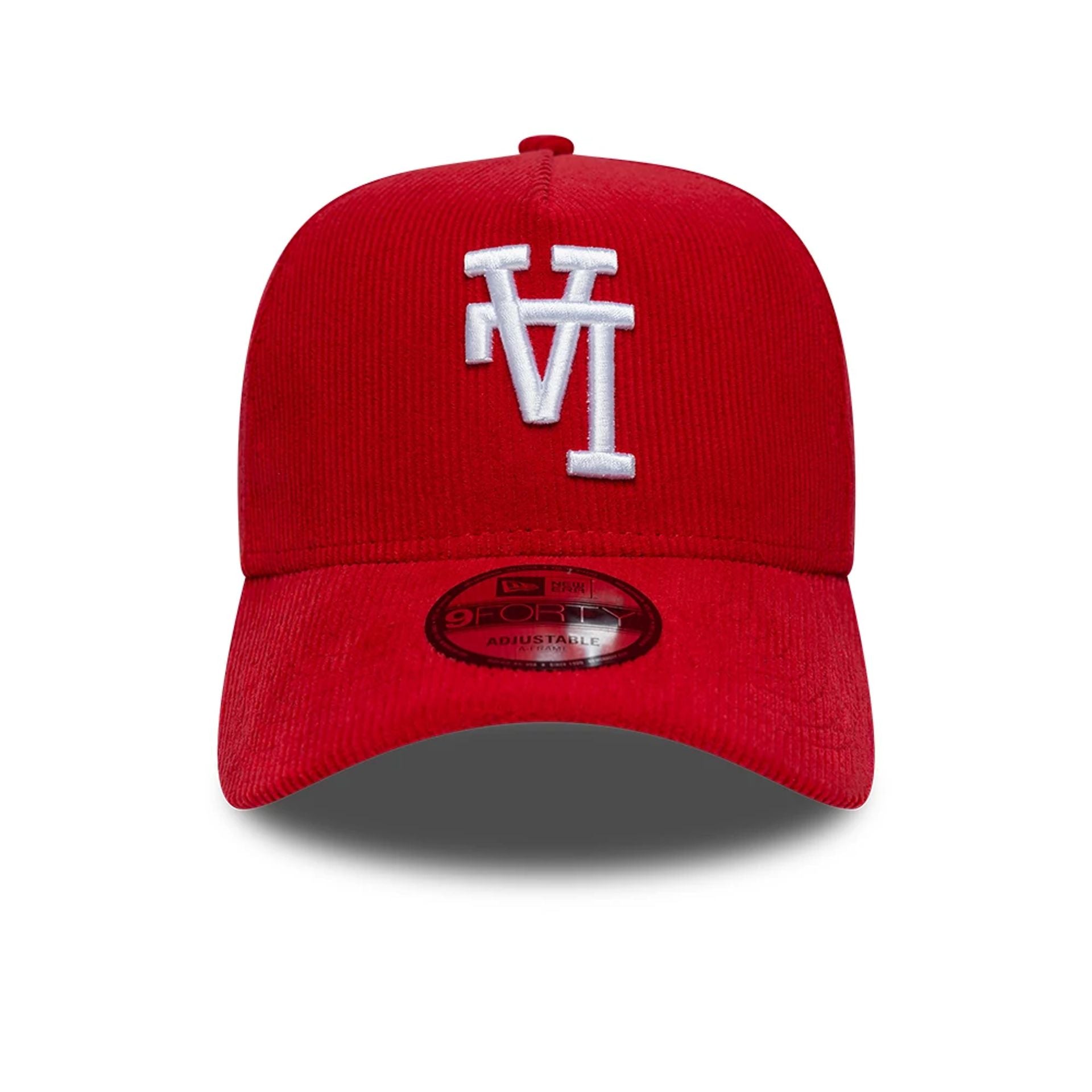 Pictured is this MLB Upside Down LA Dodgers 9FORTY A-Frame cap in dark red. 3