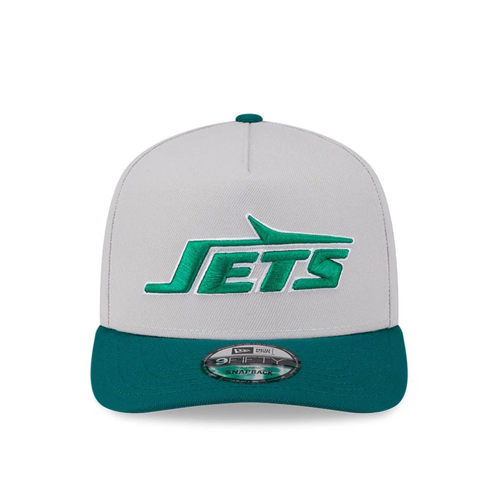 This is a New York Jets NFL Beige 9FIFTY A-Frame Snapback Adjustable Cap 2