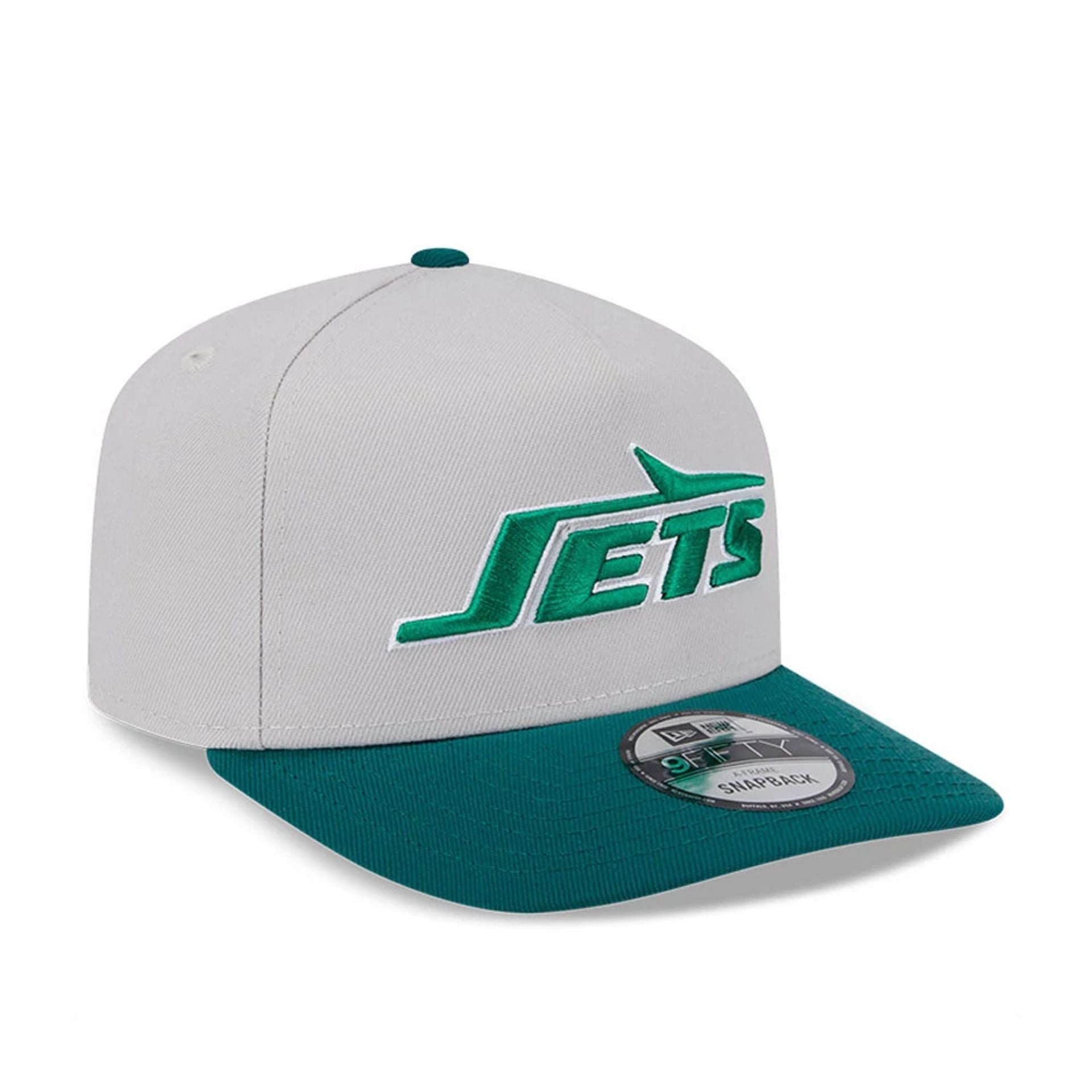 This is a New York Jets NFL Beige 9FIFTY A-Frame Snapback Adjustable Cap 3
