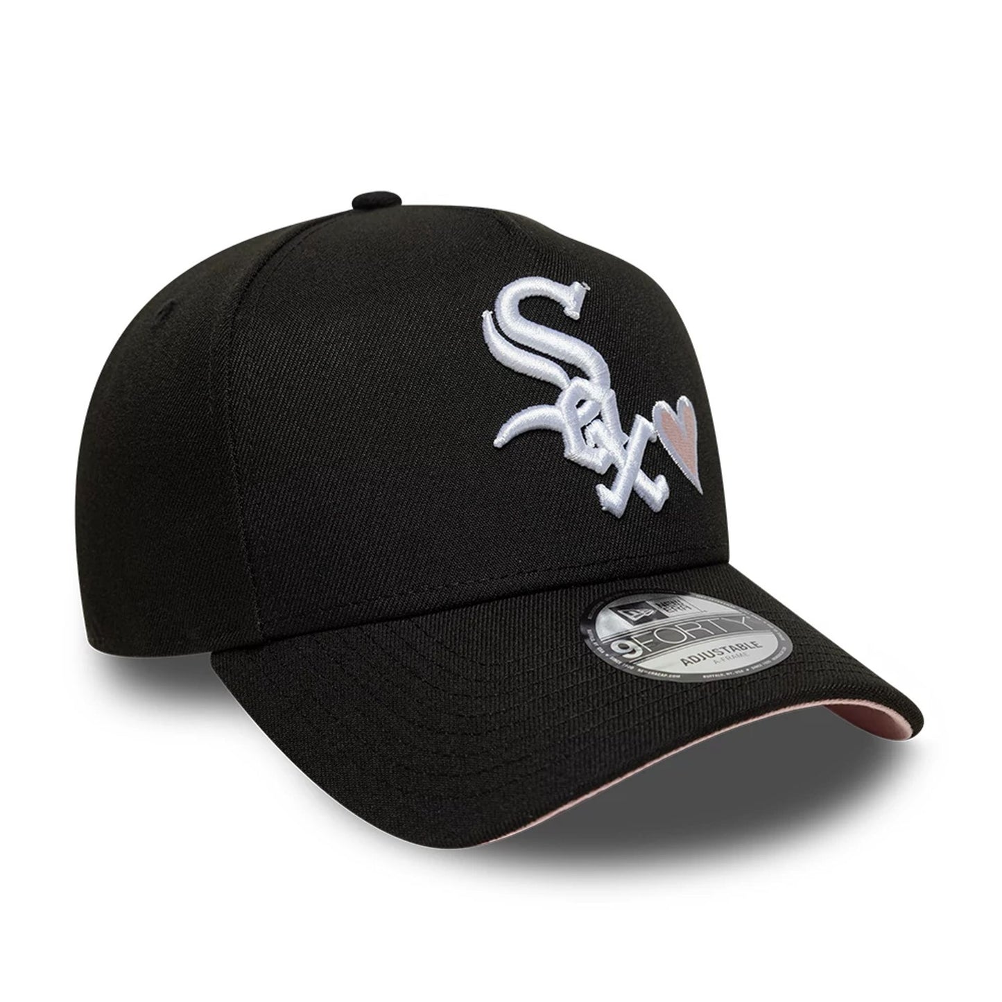 This is a Chicago White Sox MLB Heart Black 9FORTY A-Frame Adjustable Cap 4