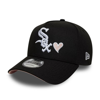 This is a Chicago White Sox MLB Heart Black 9FORTY A-Frame Adjustable Cap 1