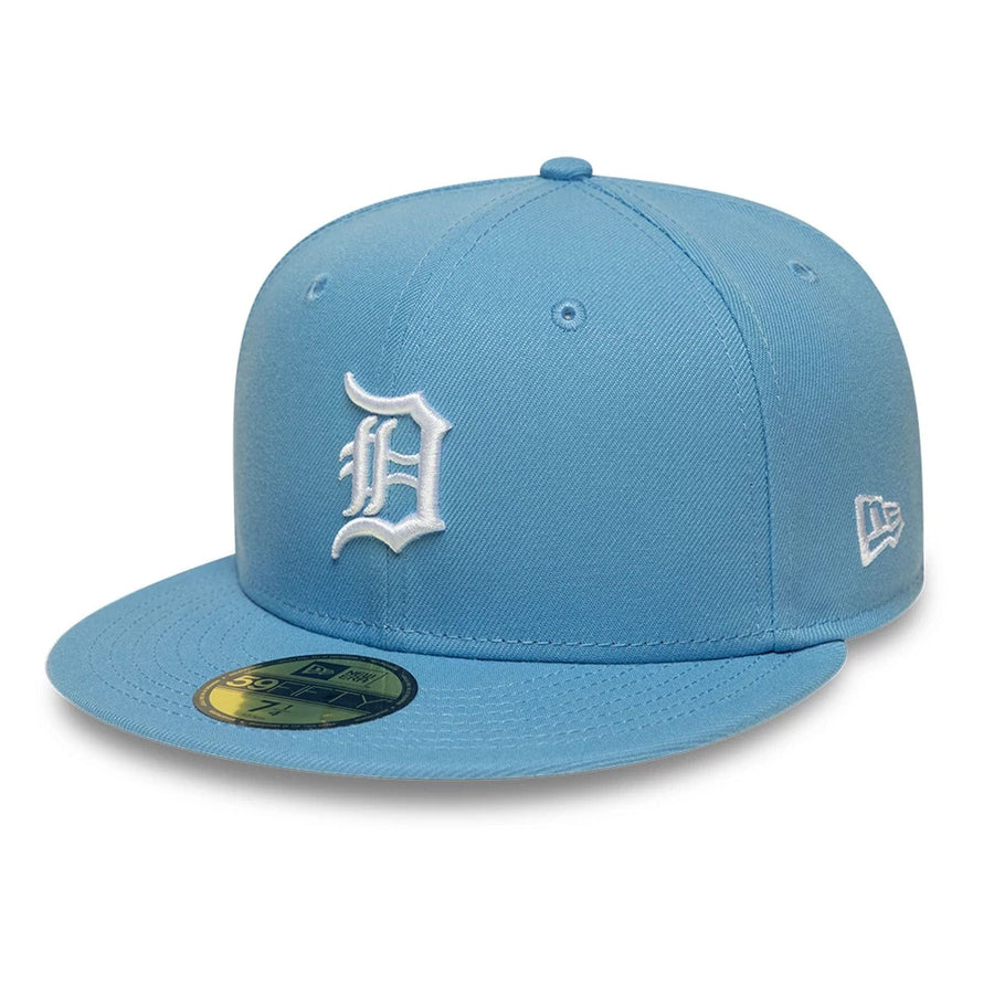 Pictured is this MLB Detroit Tigers 59FIFTY Fitted cap in pastel blue. 1