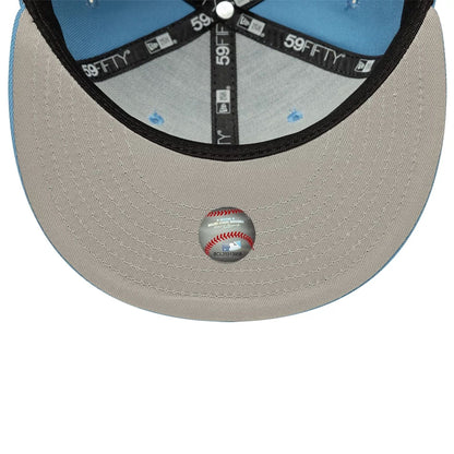 Pictured is this MLB Detroit Tigers 59FIFTY Fitted cap in pastel blue. 2