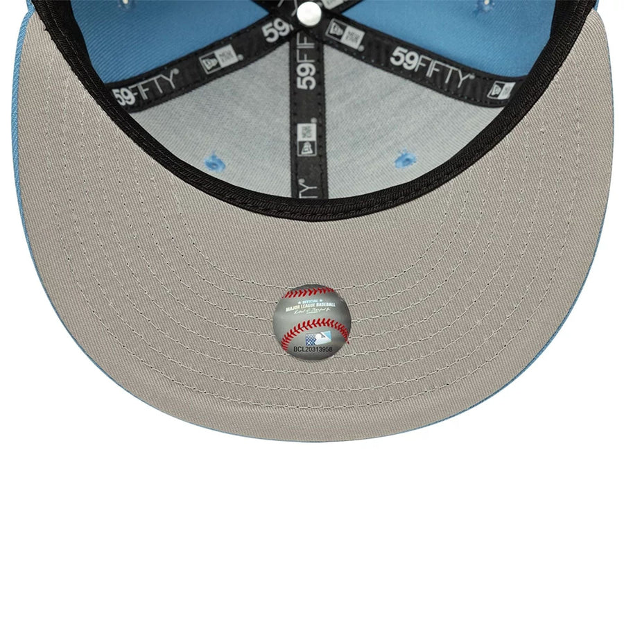 Pictured is this MLB Detroit Tigers 59FIFTY Fitted cap in pastel blue. 2