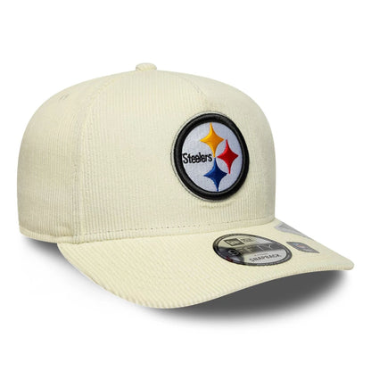 This is a Pittsburgh Steelers NFL Cream 9FIFTY A-Frame Snapback Adjustable Cap 4