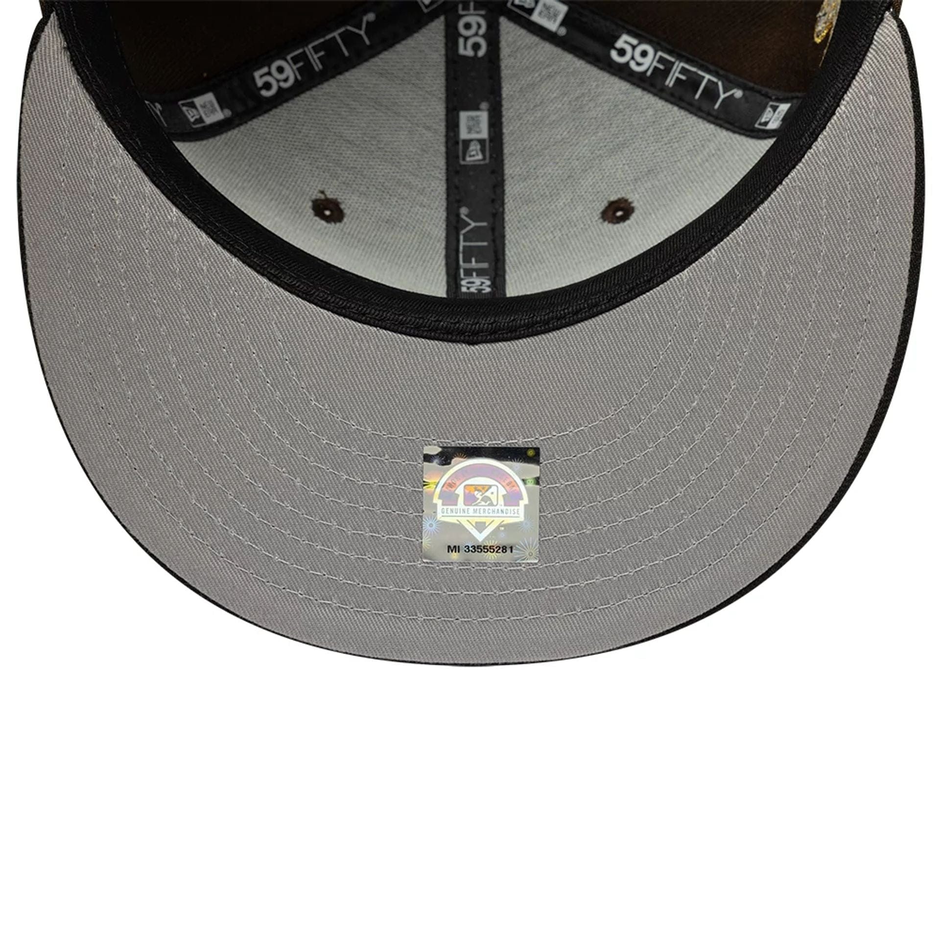 Pictured is this MiLB Pinwheel Lake Elsinore Storm 59FIFTY Fitted cap in dark brown. 2