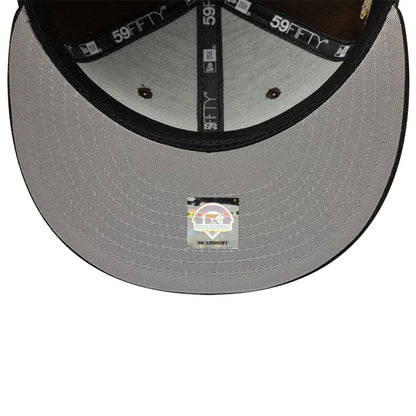 Pictured is this MiLB Pinwheel Lake Elsinore Storm 59FIFTY Fitted cap in dark brown. 2