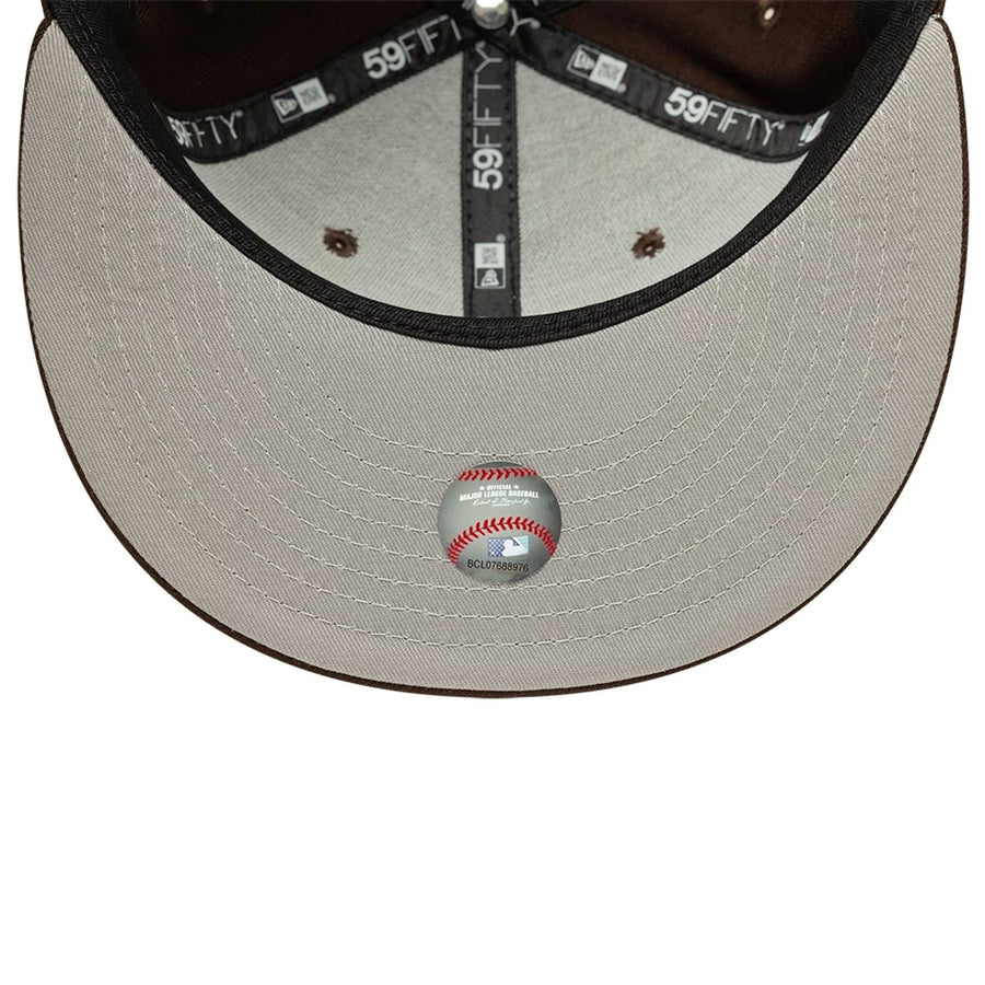 Pictured is this MLB LA Dodgers 59FIFTY Fitted cap in dark brown. 2