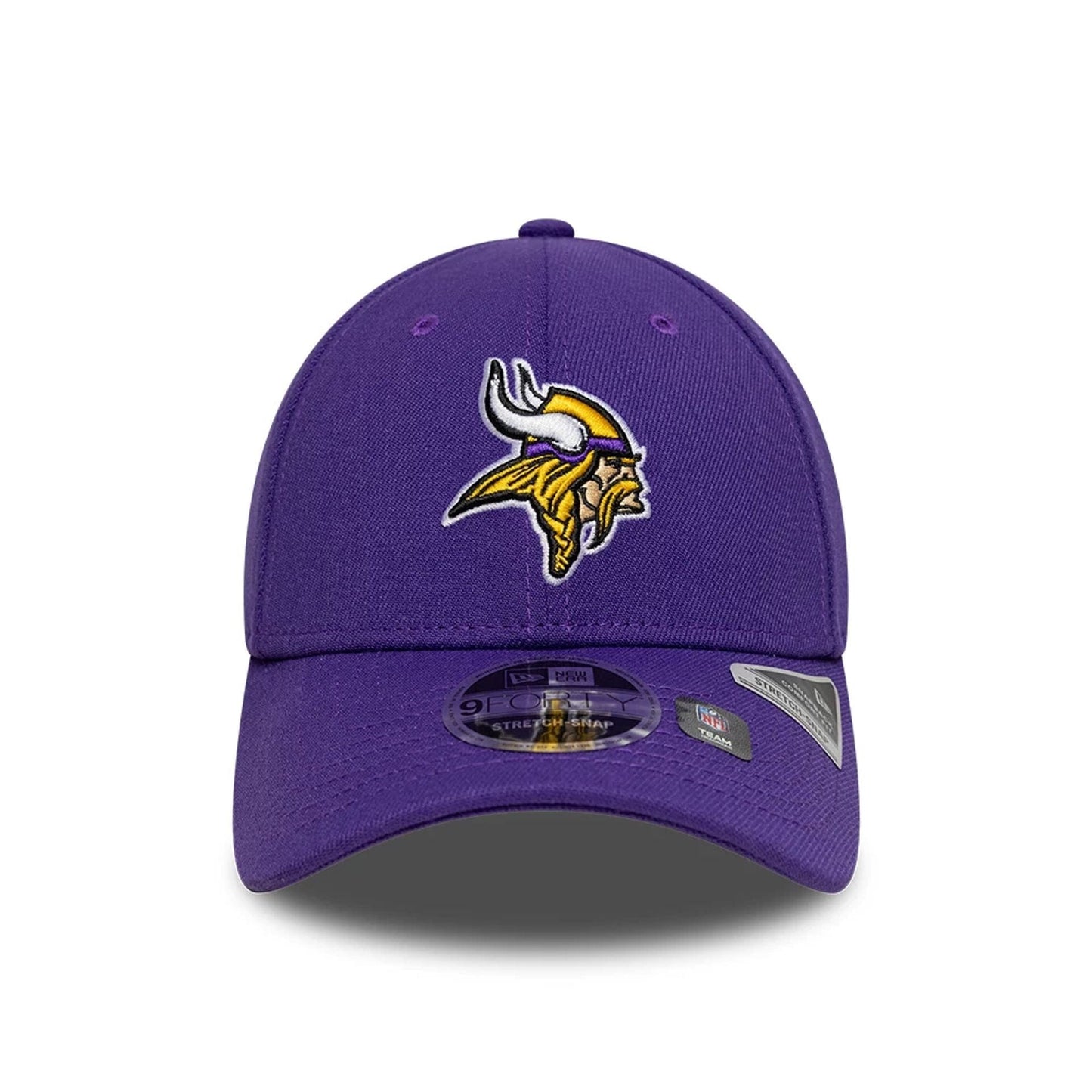 This is a Minnesota Vikings NFL Purple 9FORTY Stretch Snap Adjustable Cap 2