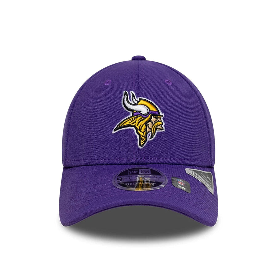 This is a Minnesota Vikings NFL Purple 9FORTY Stretch Snap Adjustable Cap 2