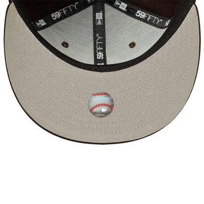 Pictured is this MLB Chicago White Sox 59FIFTY Fitted cap in dark brown. 2
