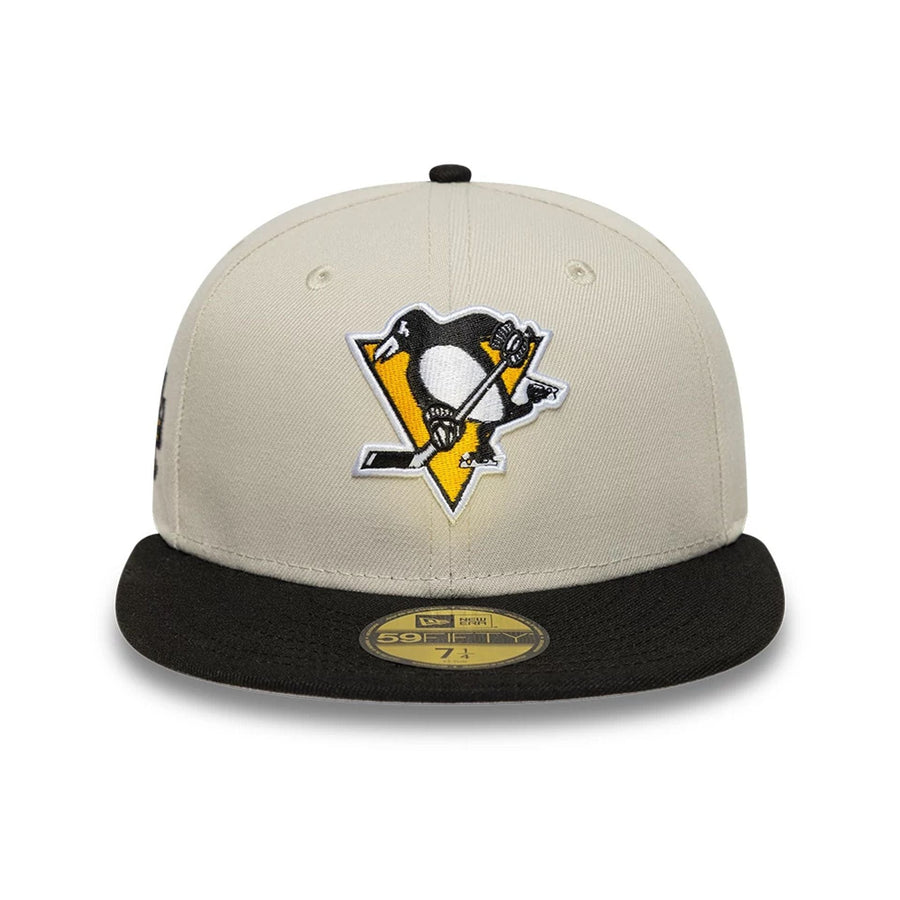 This is a Pittsburgh Penguins NHL Beige 59FIFTY Fitted Cap 3