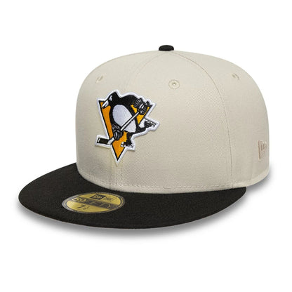 This is a Pittsburgh Penguins NHL Beige 59FIFTY Fitted Cap 4