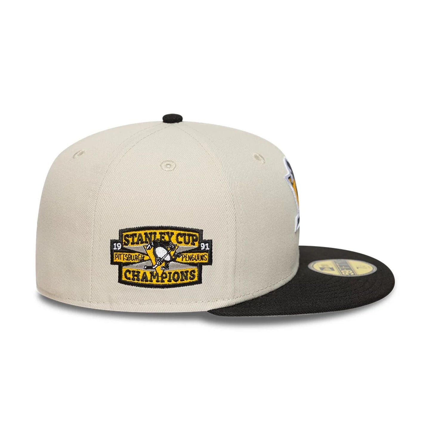This is a Pittsburgh Penguins NHL Beige 59FIFTY Fitted Cap 6
