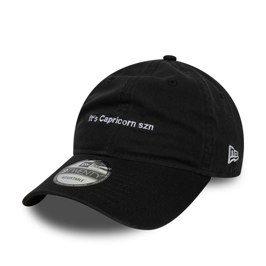 This is a New Era Zodiac Capricorn Black 9TWENTY Adjustable Cap 1