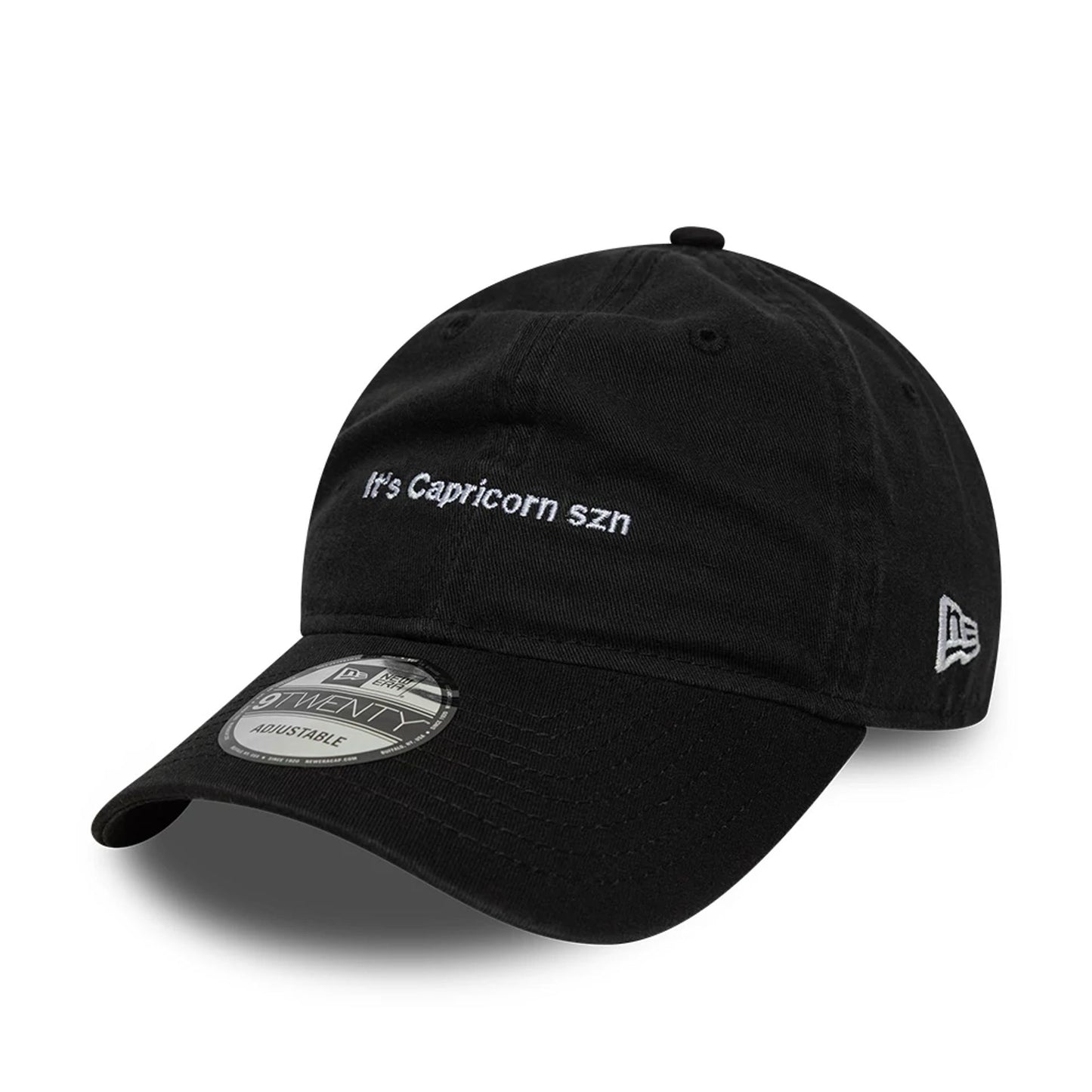 This is a New Era Zodiac Capricorn Black 9TWENTY Adjustable Cap 1