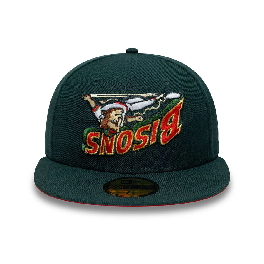 This is a Buffalo Bisons MiLB Upside Down Dark Green 59FIFTY Fitted Cap 3
