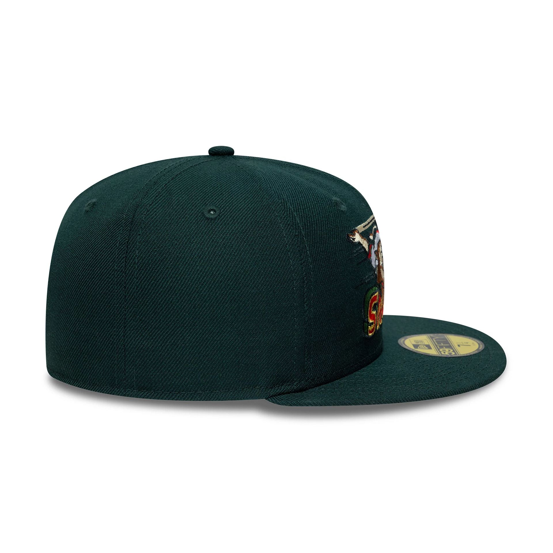 This is a Buffalo Bisons MiLB Upside Down Dark Green 59FIFTY Fitted Cap 6