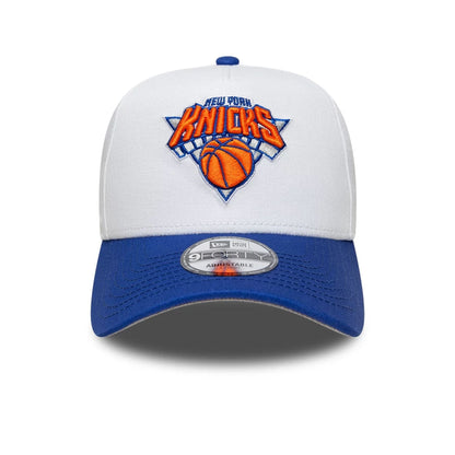 This is a New York Knicks NBA White 9FORTY A-Frame Adjustable Cap 3