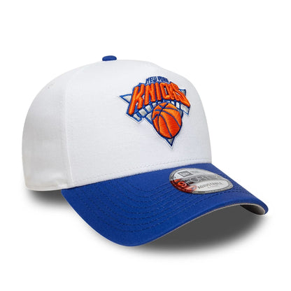 This is a New York Knicks NBA White 9FORTY A-Frame Adjustable Cap 4