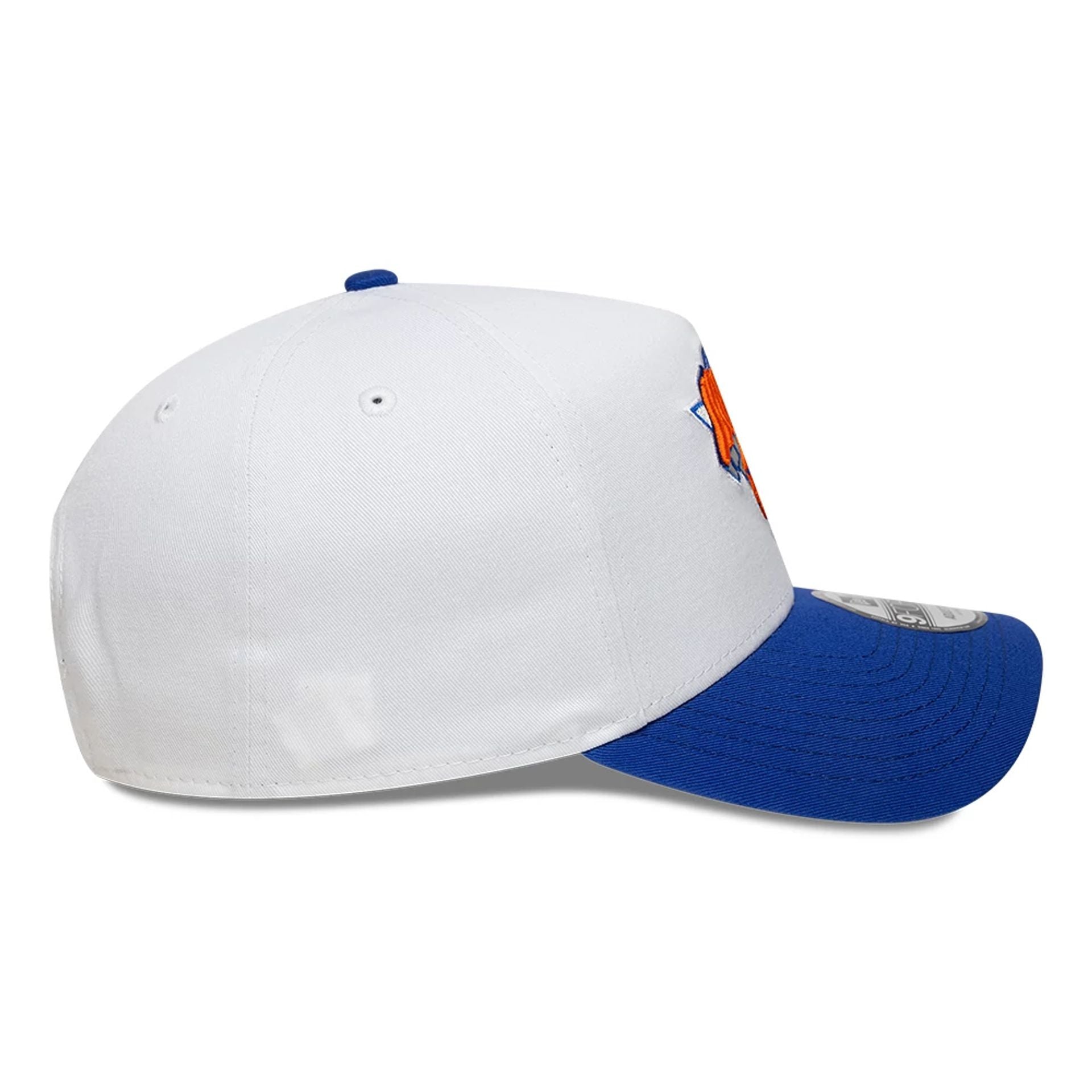This is a New York Knicks NBA White 9FORTY A-Frame Adjustable Cap 6