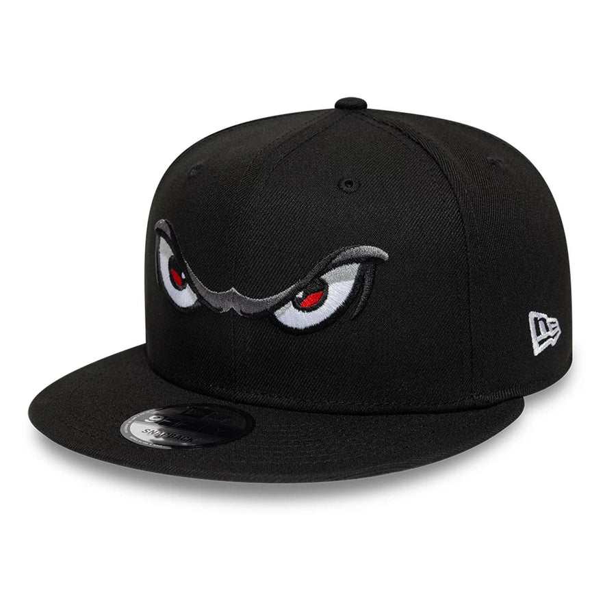 Pictured is this MiLB Pinwheel Lake Elsinore Storm 9FIFTY Snapback cap in black. 1