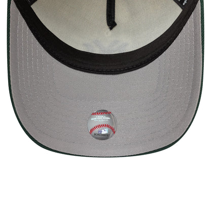 Pictured is this MLB World Series New York Yankees 9FORTY A-Frame cap in cream and dark green. 2