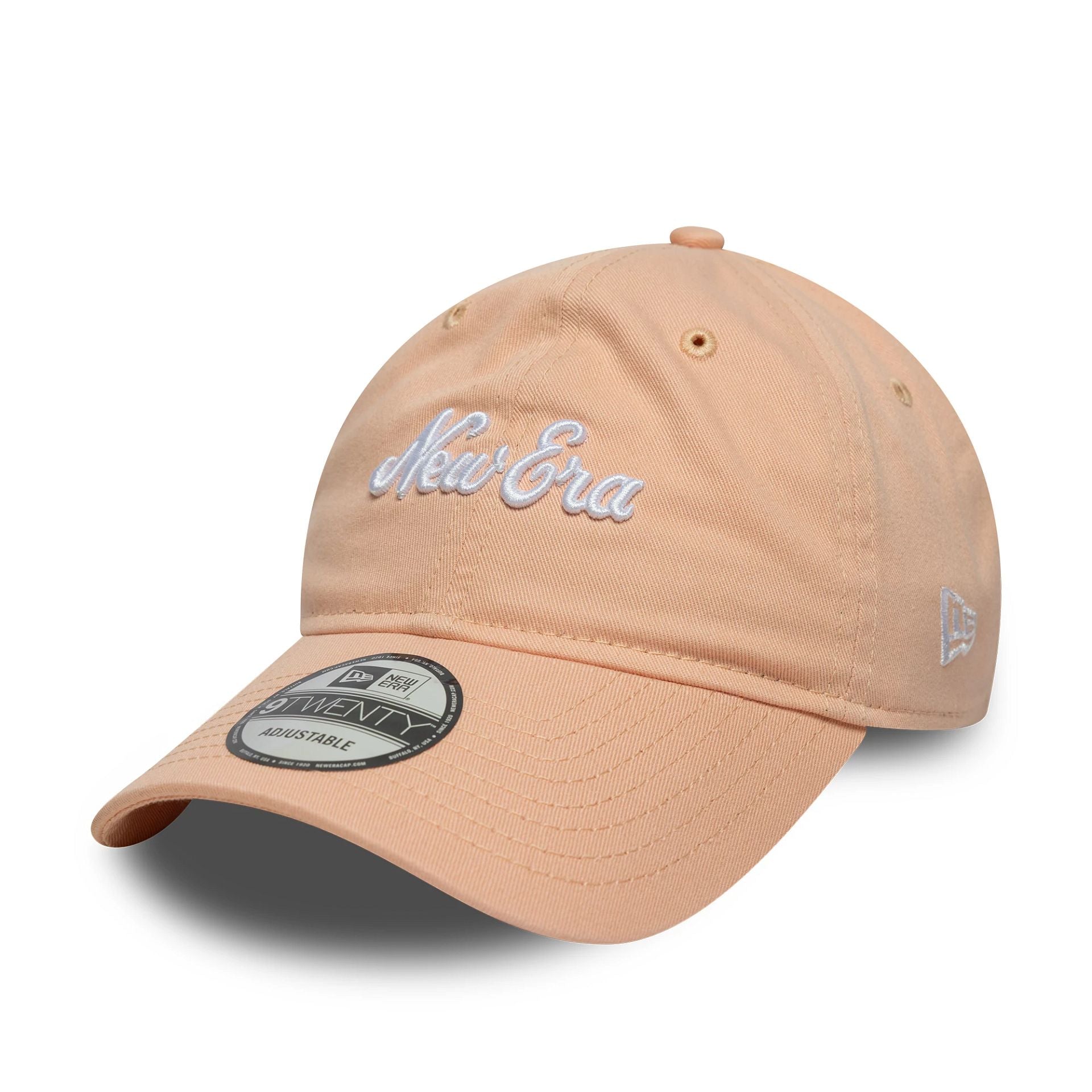 This is a New Era Heritage Script Pink 9TWENTY Adjustable Cap 1