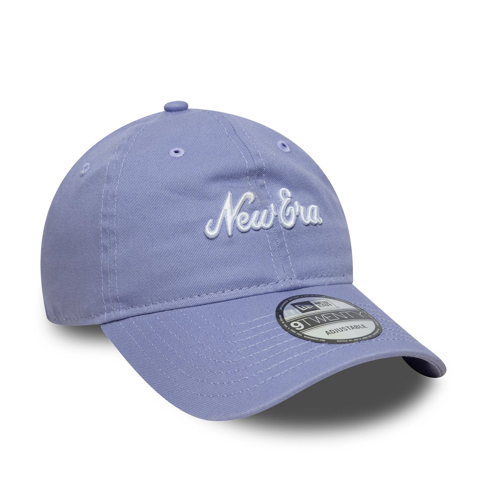 This is a New Era Heritage Script Pastel Purple 9TWENTY Adjustable Cap 3