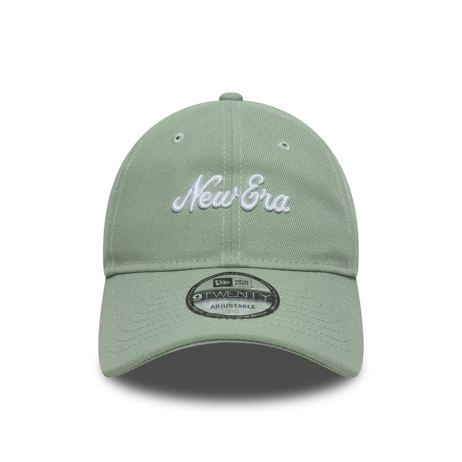 This is a New Era Heritage Script Green 9TWENTY Adjustable Cap 2