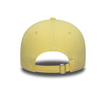 This is a New Era Heritage Script Pastel Yellow 9TWENTY Adjustable Cap 6