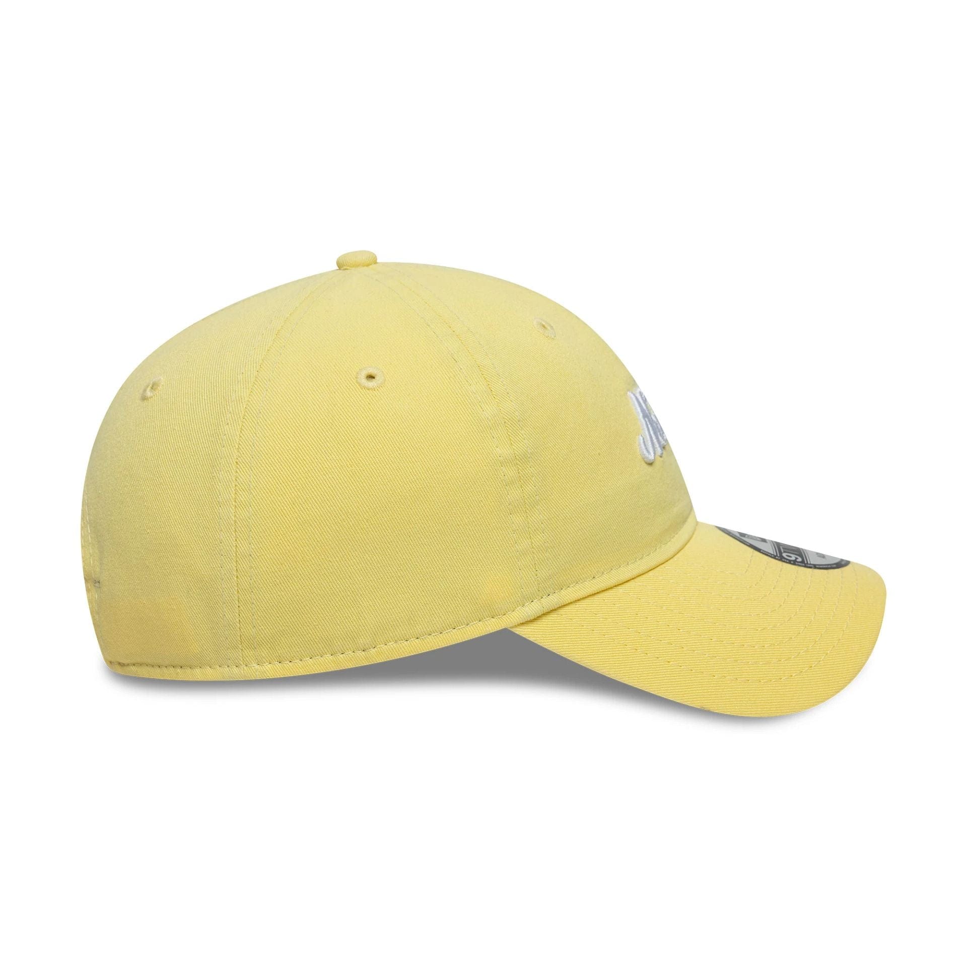 This is a New Era Heritage Script Pastel Yellow 9TWENTY Adjustable Cap 5