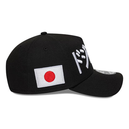 Pictured is this MLB Kanji LA Dodgers 9FORTY A-Frame Adjustable cap in black. 5