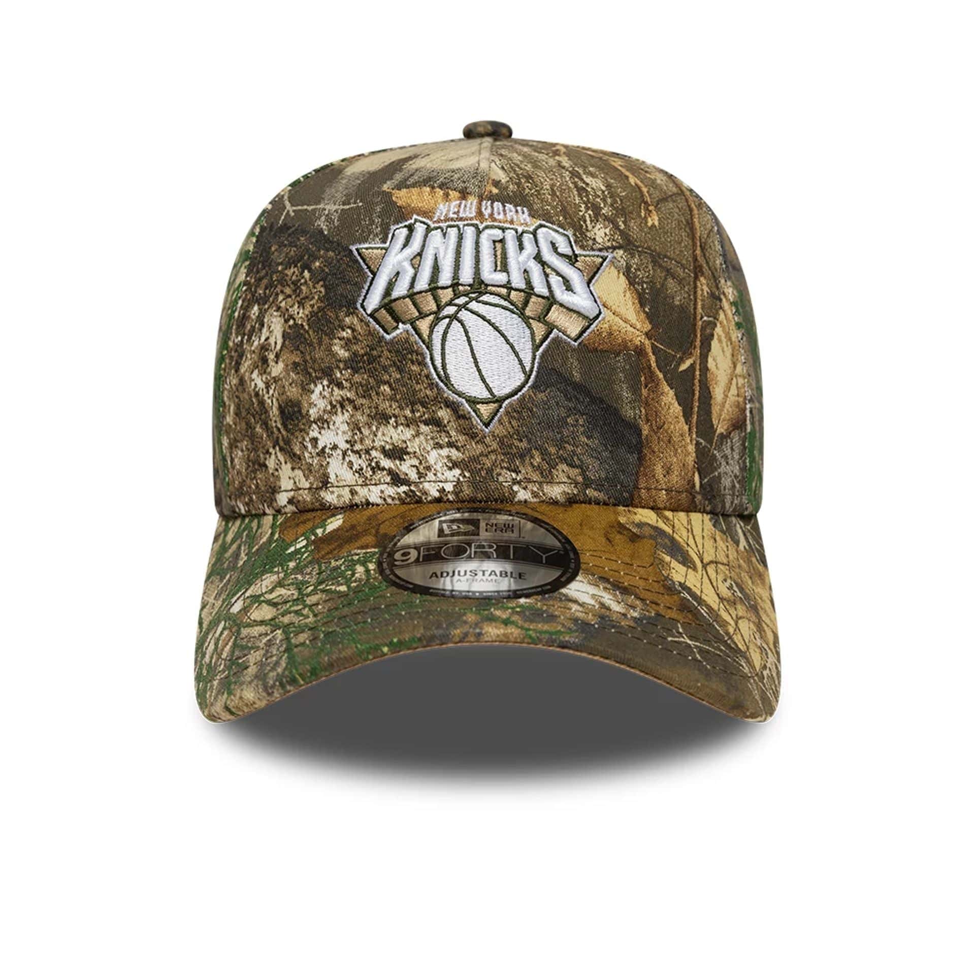 This is a New York Knicks NBA Real Tree 9FORTY A-Frame Adjustable Cap 3
