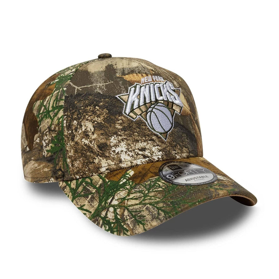 This is a New York Knicks NBA Real Tree 9FORTY A-Frame Adjustable Cap 4