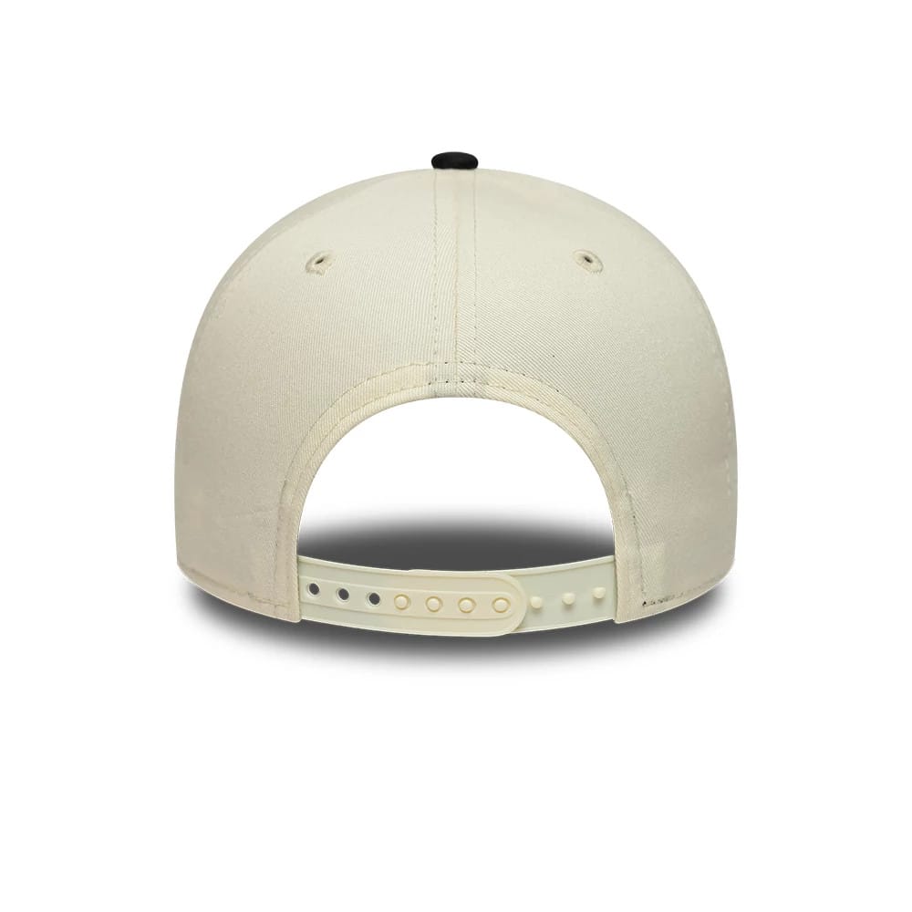 Pictured is this MLB Kanji LA Dodgers 9FORTY A-Frame Adjustable cap in cream & black. 6
