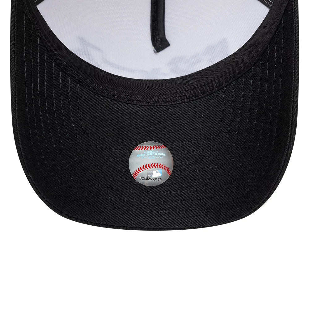 Pictured is this MLB Kanji LA Dodgers 9FORTY A-Frame Adjustable cap in cream & black. 7