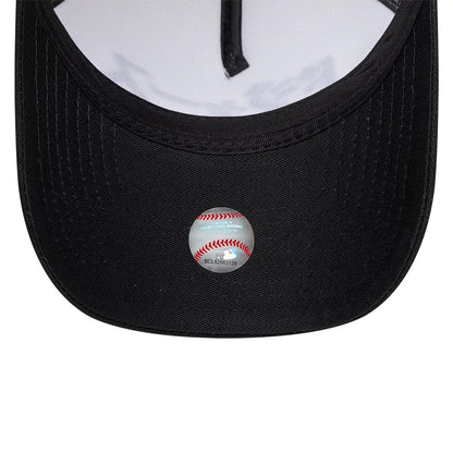 Pictured is this MLB Kanji LA Dodgers 9FORTY A-Frame Adjustable cap in cream & black. 7