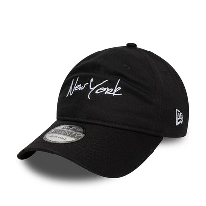 This is a New Era New York Black 9TWENTY Adjustable Cap 1