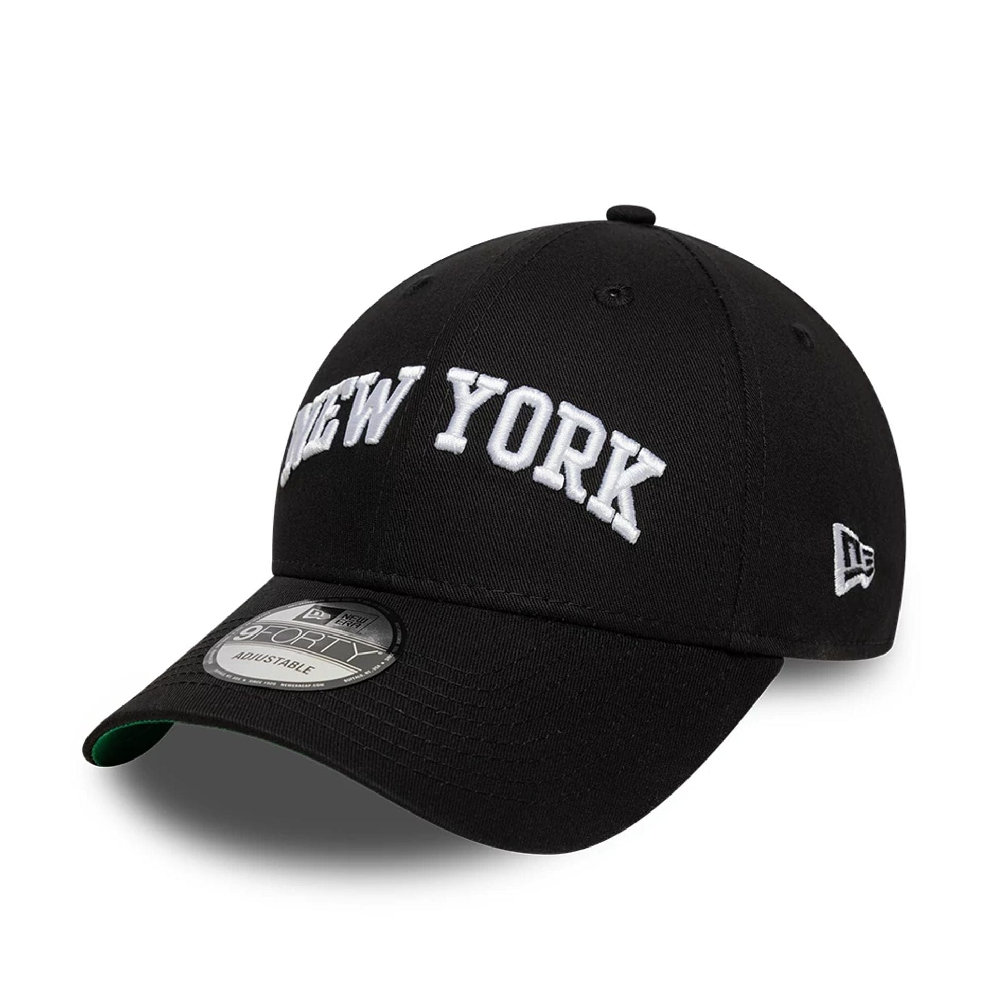 This is a New Era New York Black 9FORTY Adjustable Cap 1