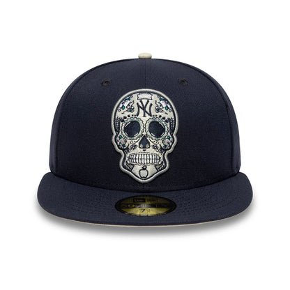 This is a New York Yankees MLB Sugar Skull Navy 59FIFTY Fitted Cap 3