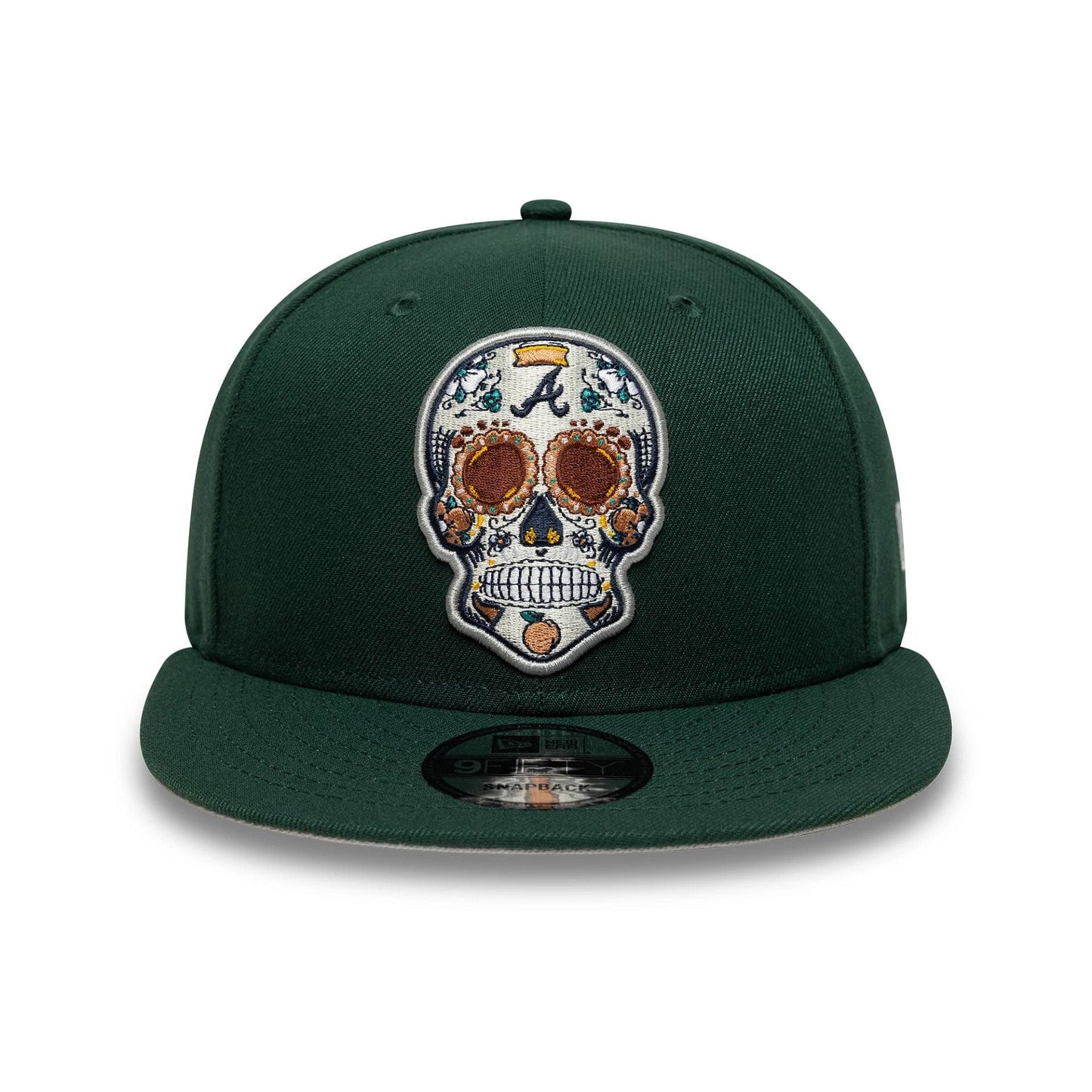 This is a Atlanta Braves MLB Sugar Skull Dark Green 9FIFTY Snapback Adjustable Cap 3